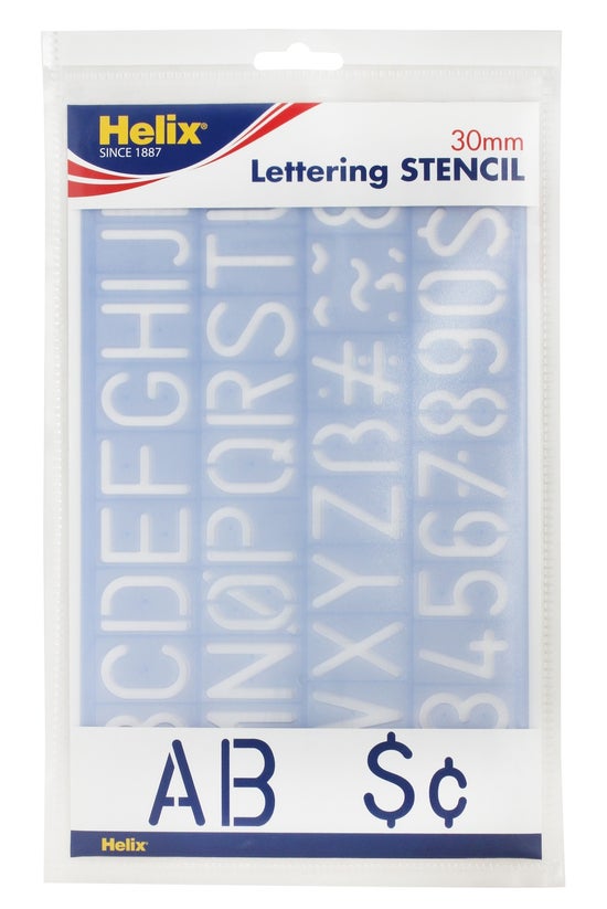 Helix Stencil Alphabet 30mm H9...