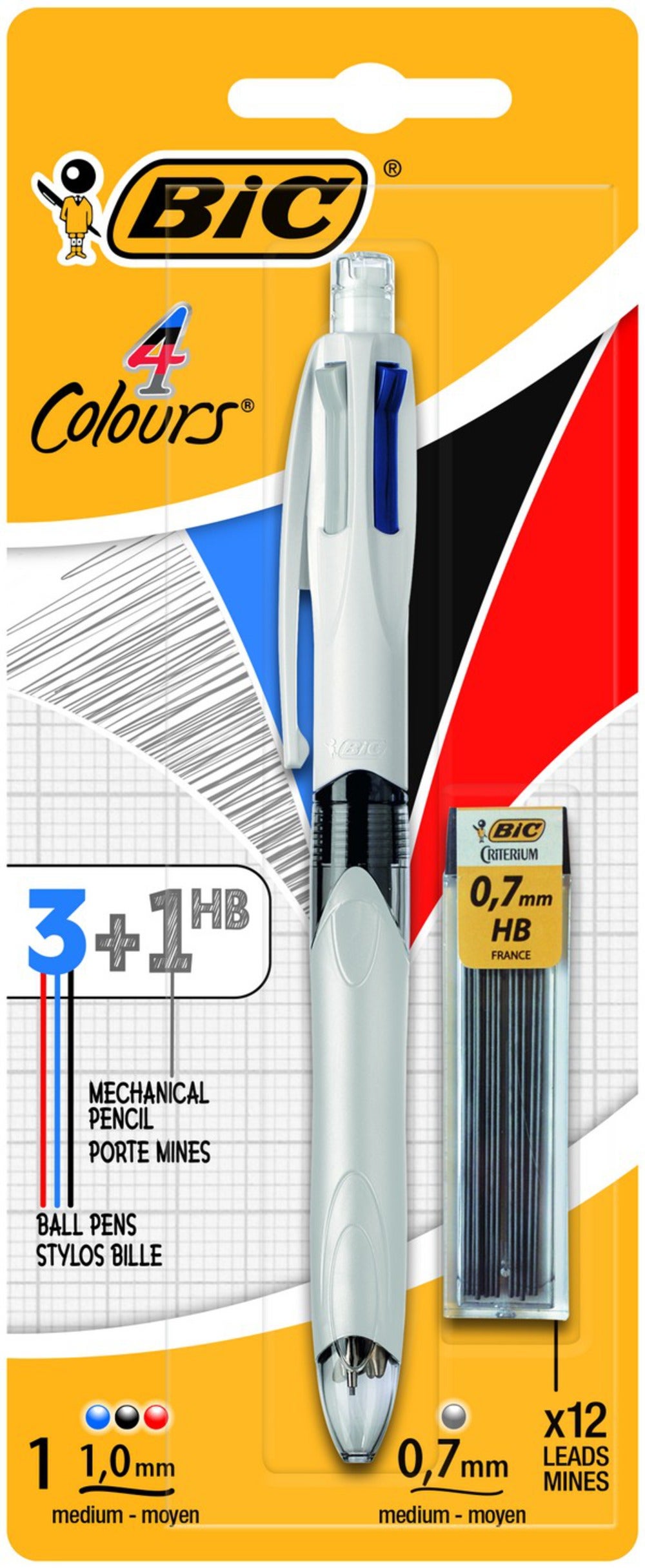 BIC 4 Colour 3+1 Multi Ballpoint Pen & Mechanical Pencil Whitcoulls