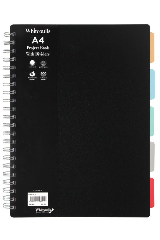 Whitcoulls A4 Black Notebook W...