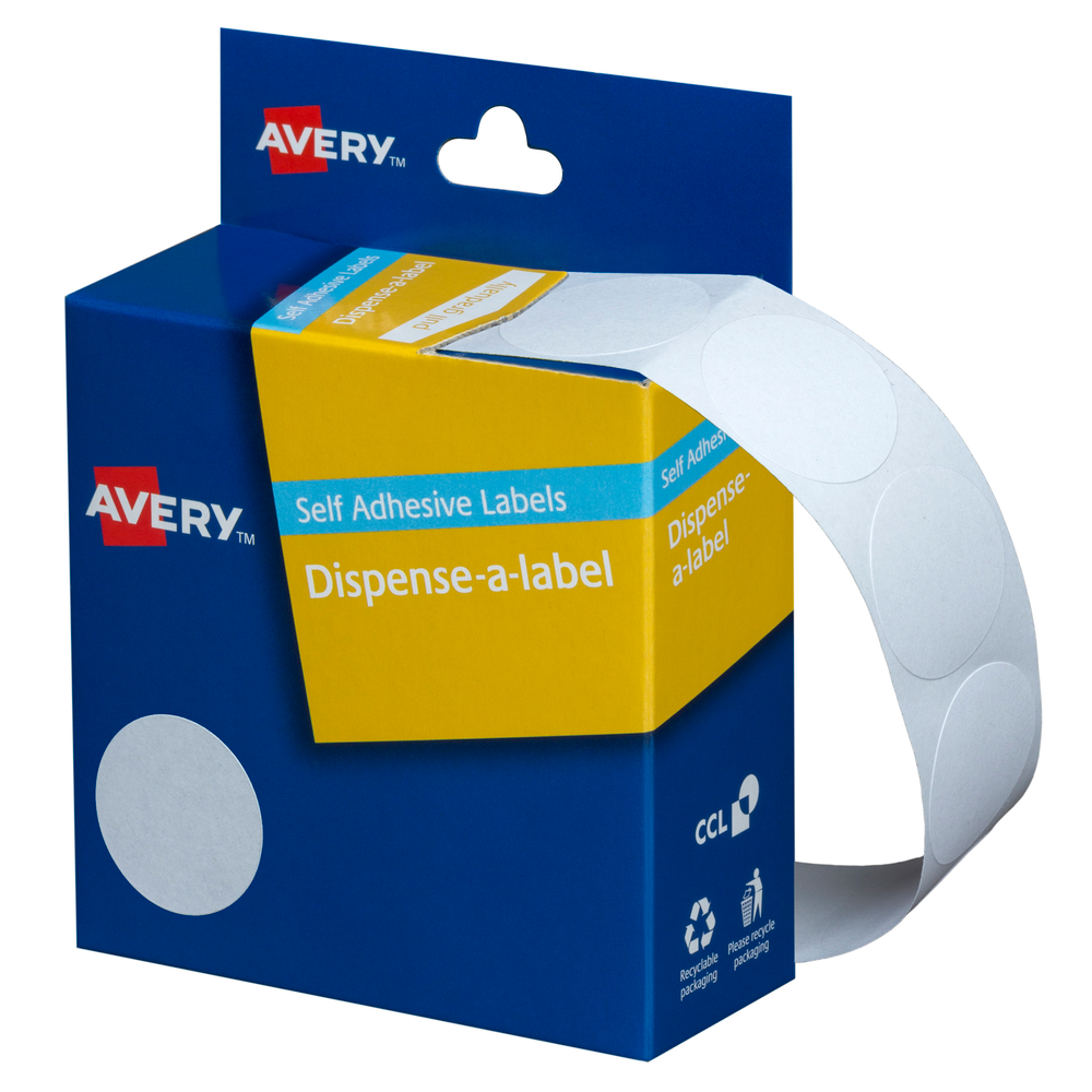 Avery Round Labels White 24mm Box of 500 Whitcoulls