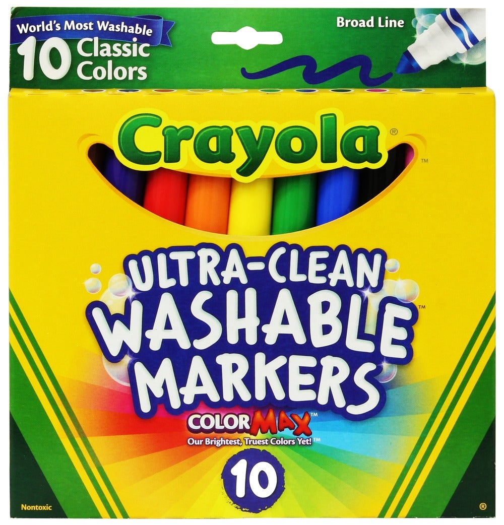 2 Pack Nontoxic and Washable Long-Lasting Brilliant Colors 10 ct Bek Brands Classic Broad Line Markers 