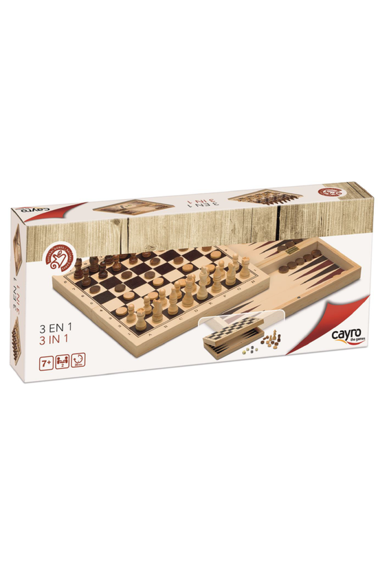 Cayro 3-in-1 Wooden Board Game...