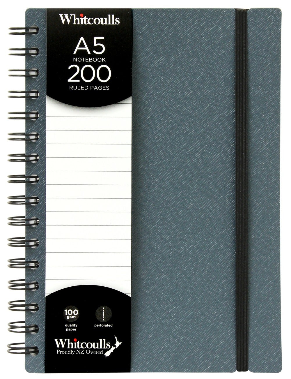 Whitcoulls A5 Executive Wirobound Notebook Grey Whitcoulls