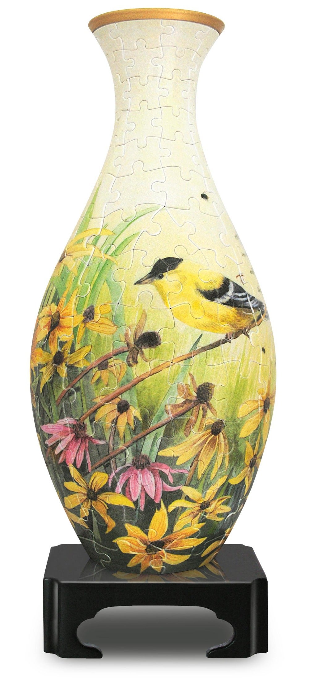 3D Jigsaw Puzzle Vase Goldfinches 160 