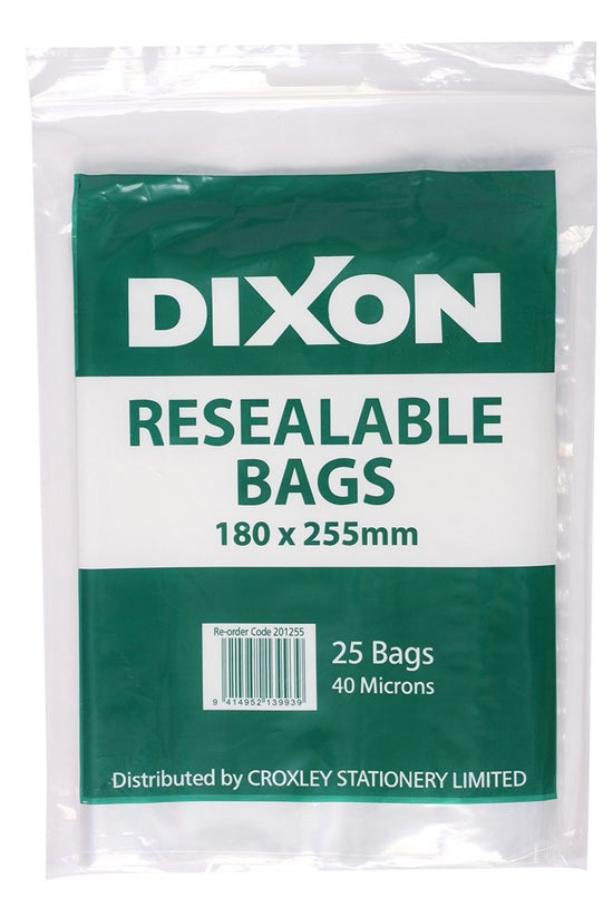 Dixon Resealable Bags 180x255m...