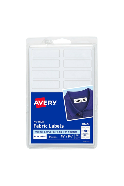 Avery No-Iron Fabric Labels 45mm x 13mm Pack of 54 - Whitcoulls