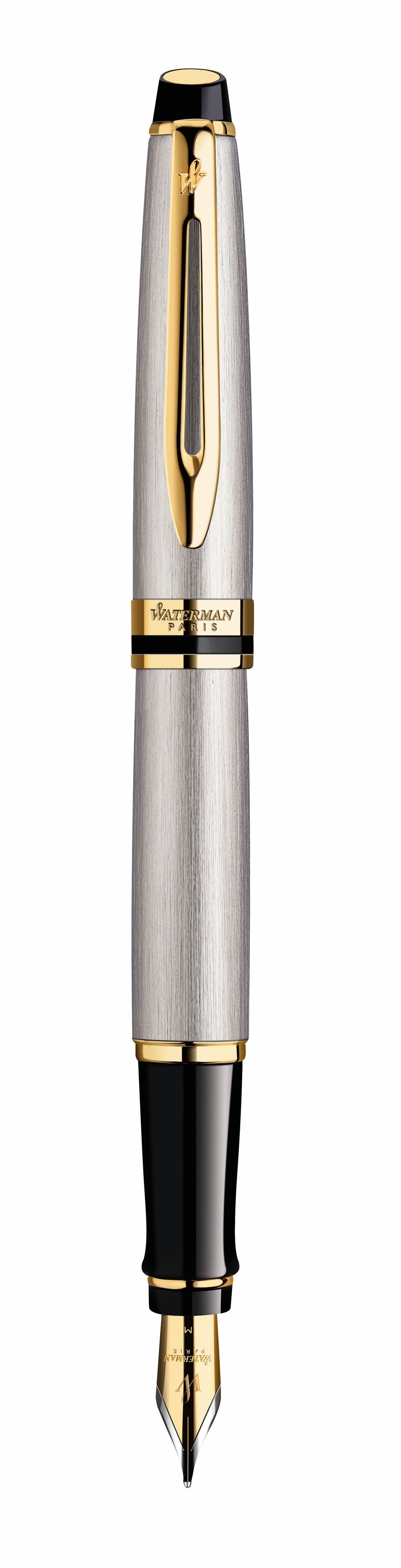 Waterman Expert Fountain Pen Stainless Steel Gold Trim Whitcoulls