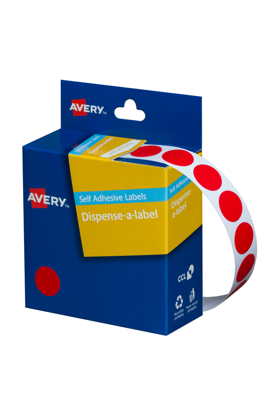 Avery Round Labels Red 14mm Bo...