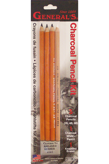 General Pencil Charcoal Pencil 2-Pack, 6B 