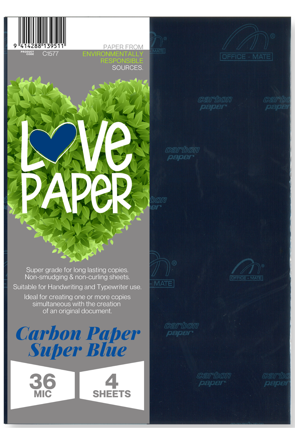 Premier Stationery A4 Blue Carbon Paper - Pack Of 10 Sheets For