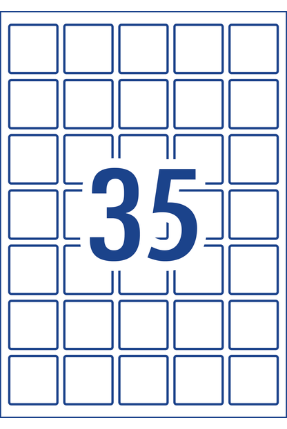 Avery Glossy White Labels Square 35mm x 35mm Pack of 350 ...