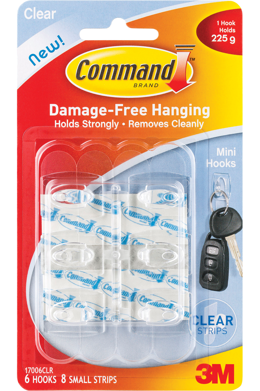 White Wire Back Wall Hanger - Wire Back Picture Hanger - 5 Lbs - 17041-ES - 1 Hangers / 2 Strips 3m Command