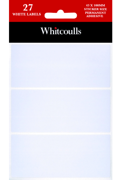 Whitcoulls White Rectangle Adhesive Labels 43mm x 100mm Pack ...