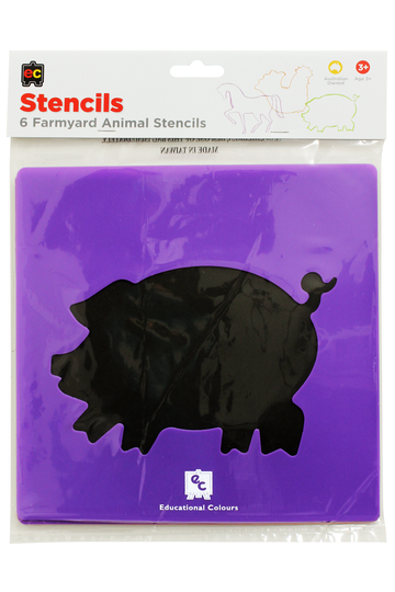 Educational Colours Farmyard Stencils Set Of 6 | Whitcoulls