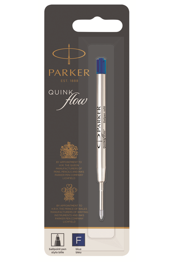 PARKER QUINKflow Ballpoint Pen Ink Refill, Fine Tip, Blue : :  Office Products
