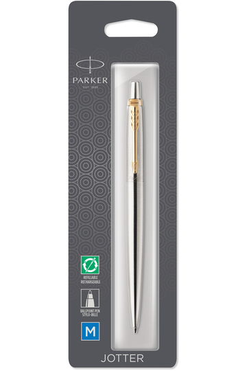 Parker Jotter Ballpoint Pen - Stainless Steel Gold Trim