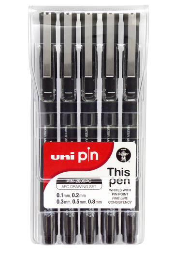 Uni PIN 01 Fine Liner Drawing Pen 0.1mm - Live in Colors