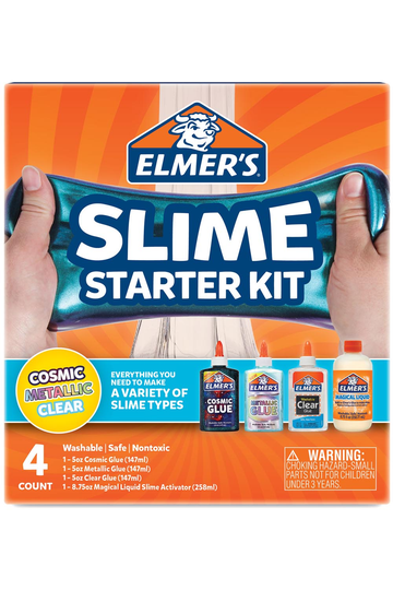 Elmer's Glue Slime Starter Kit, Clear School Glue & Blue Glitter