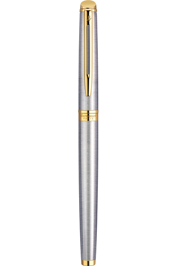 Waterman Hemisphere Stainless Steel Rollerball Pen Gold Trim