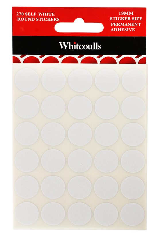 Whitcoulls White Round Sticker...
