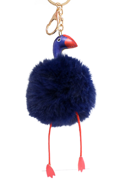 Dq & Co. Pom Pom Keyring Blue Pukeko