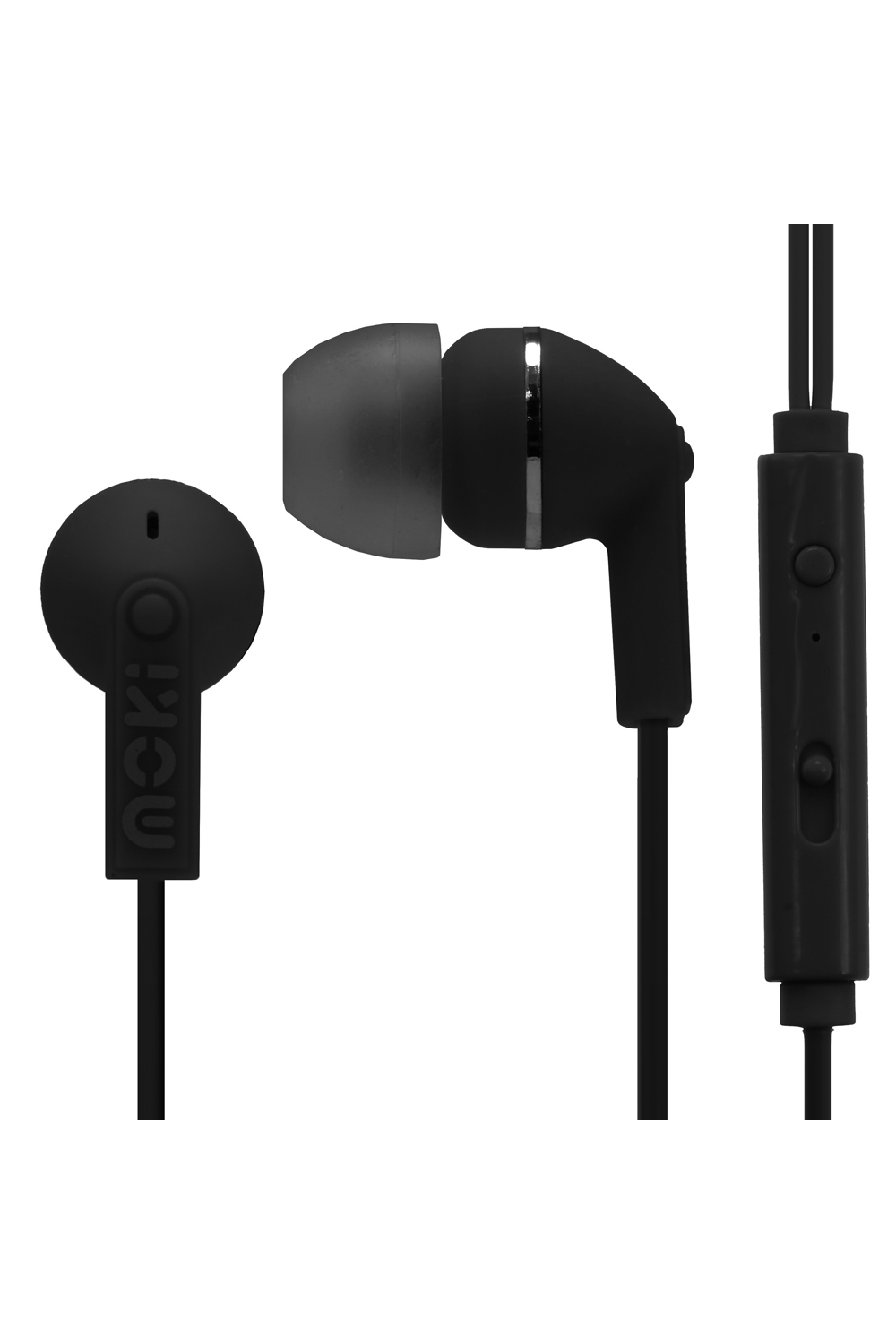 Moki Noise Isolation Earbuds With Microphone Control Black