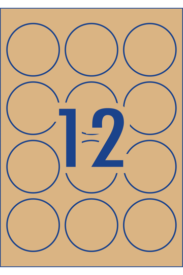 Avery Kraft Brown Labels Round 60mm Pack Of 180 | Whitcoulls