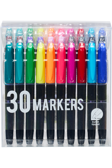 Fine Tip Permanent Marker, Fine Bullet Tip, Assorted Colors, 65/Pack