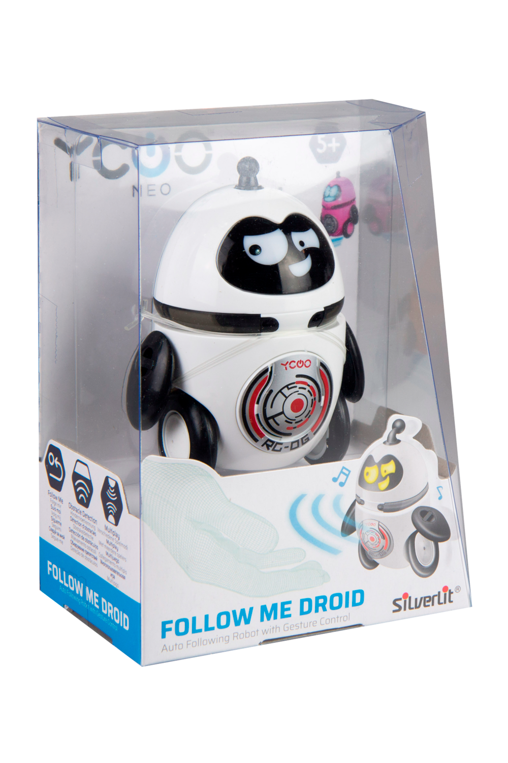Rocco Giocattoli YCOO Follow Me Droid | Robot Interattivo Con Sensore Ostacoli | Segui Il Leader | Colori Assortiti