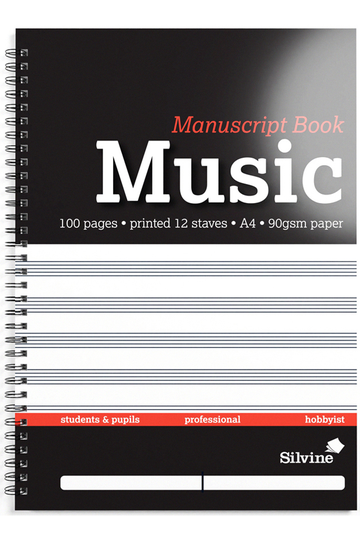 Large score manuscript paper pad 36 staves