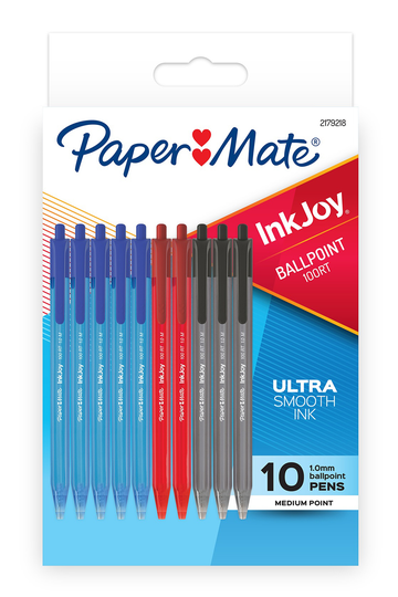 Papermate Inkjoy 100rt Ballpoint Pen 1.0mm Business Assorted, Pack Of 10