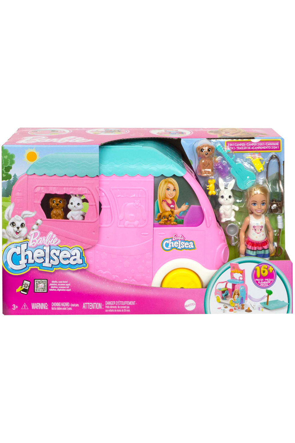 Barbie Camper Chelsea 2-in-1 Playset Dolls