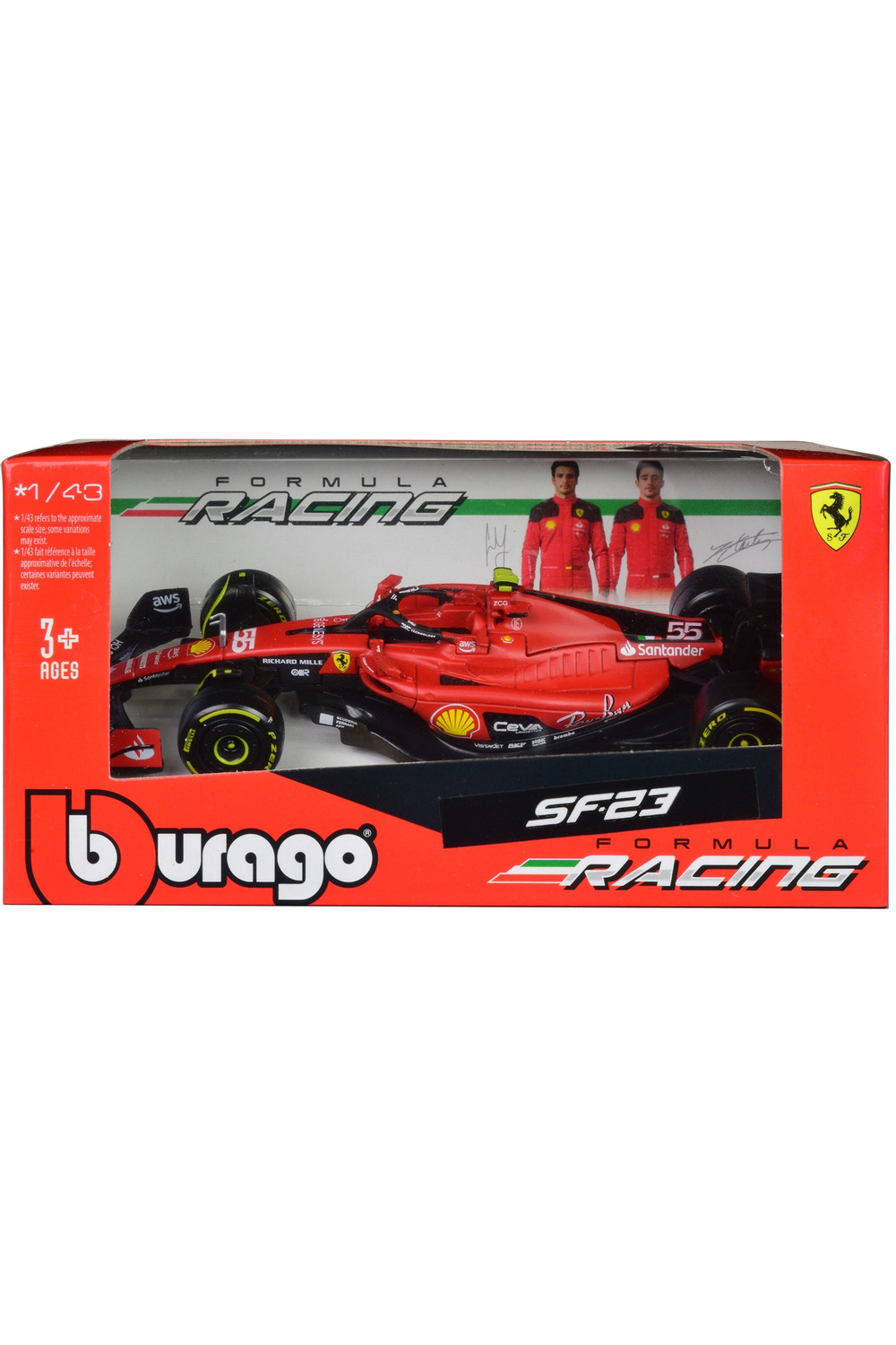 Bburago 1:43 F1 Ferrari Sf-23 (#55 Carlos Sainz) | Cars Trai
