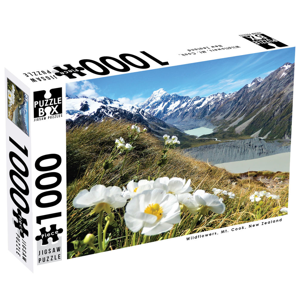 Puzzle Box Wildflowers, Mt. Cook, New Zealand Jigsaw Puzzle 1000 Pieces