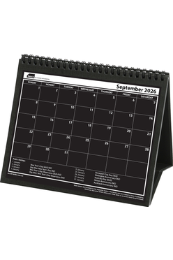 2026 Sasco Black & White Desk Calendar