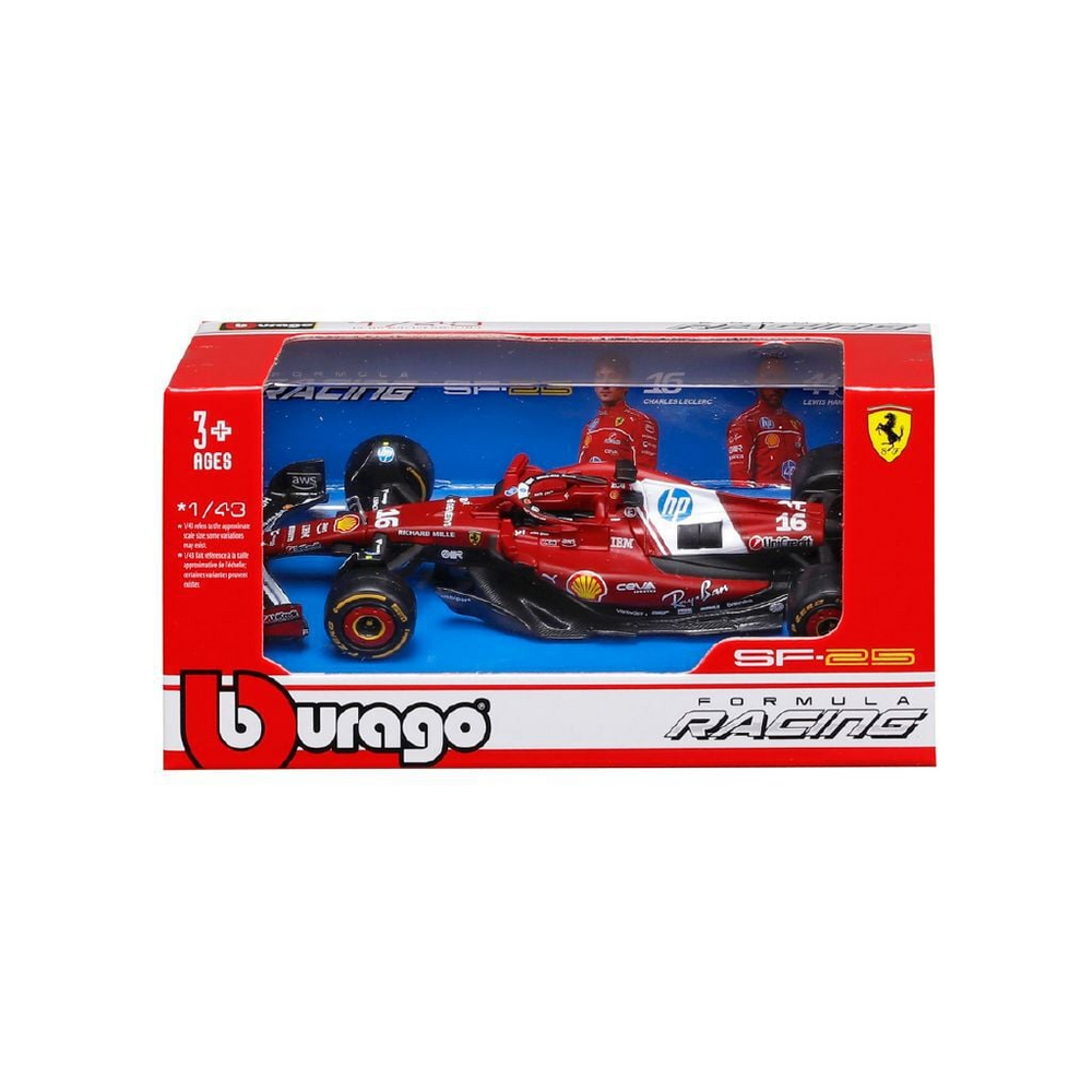Bburago 1:43 F1 Ferrari Sf-25 (#16 Charles Leclerc) | Cars T