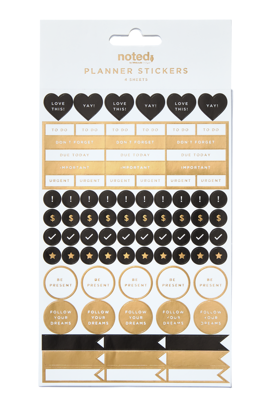 Noted Planner Stickers Black &...