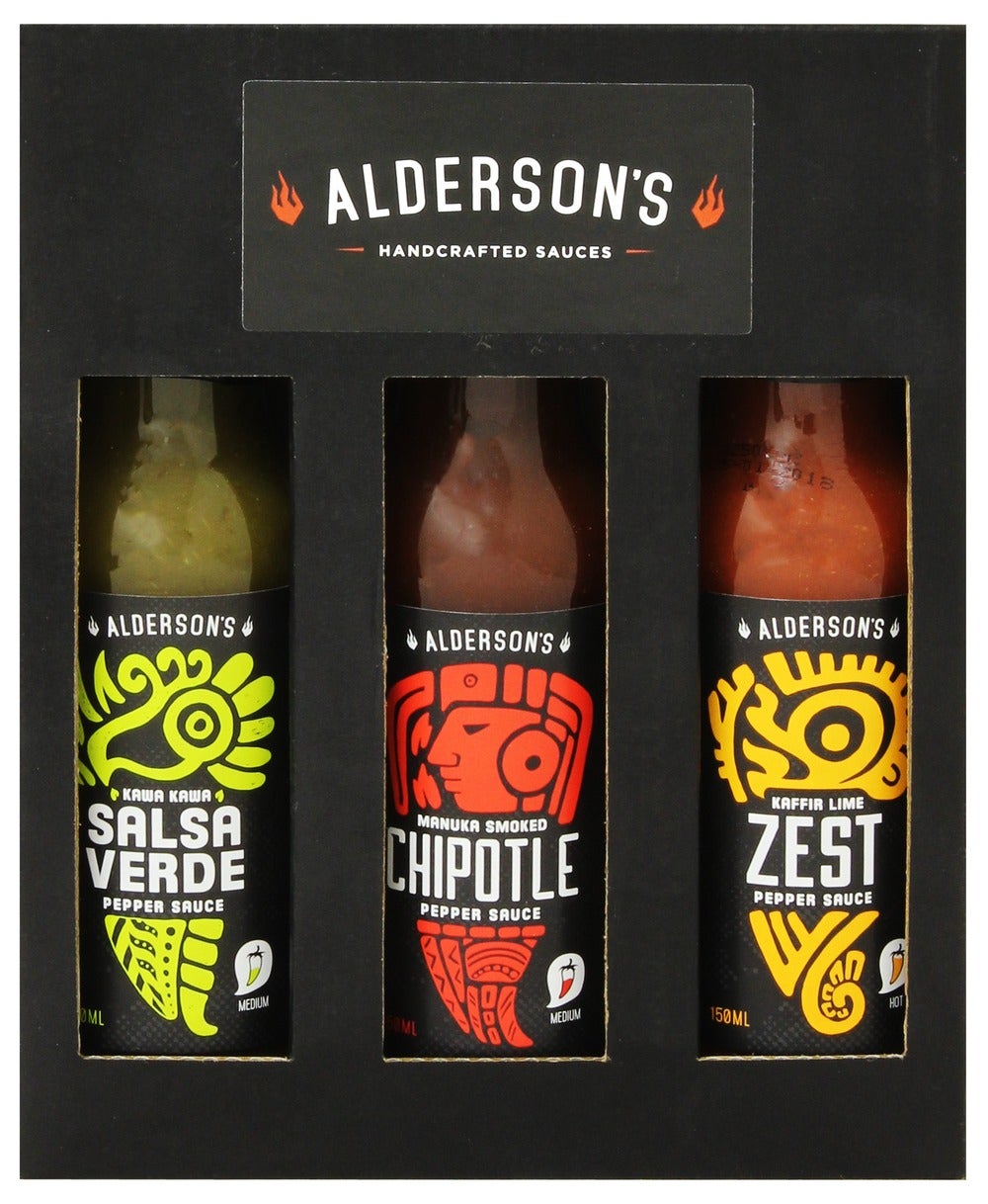 Aldersons Hot Sauce Gift Set Pack of 3 x 150ml Whitcoulls