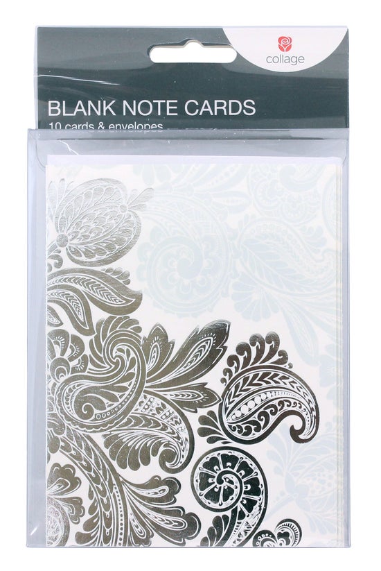 Collage Blank Note Cards Silve...