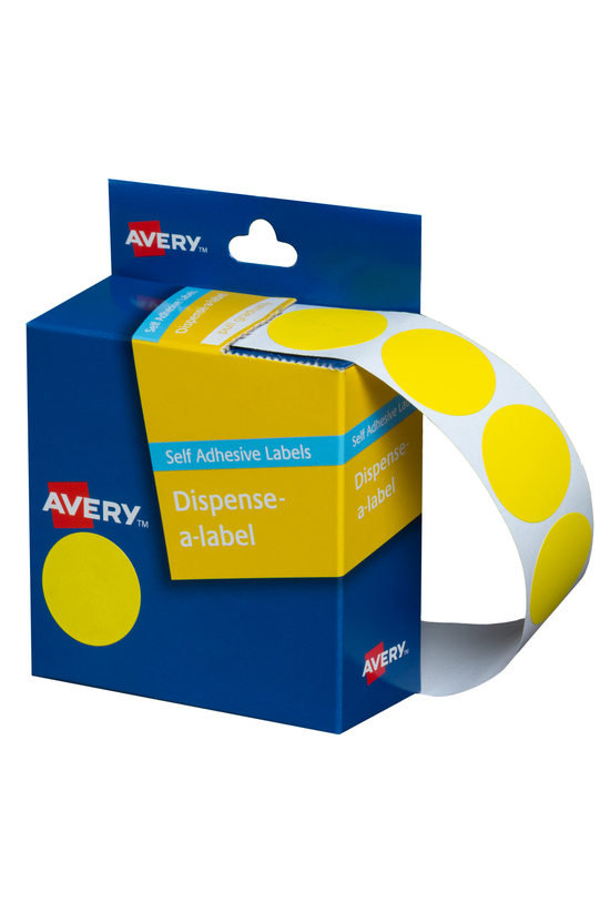 Avery Round Labels Yellow 24mm...