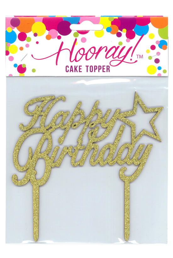 Hooray Cake Topper Happy Birth...