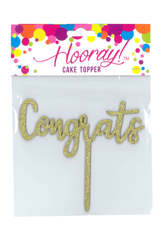Hooray Cake Topper Congrats Gl...