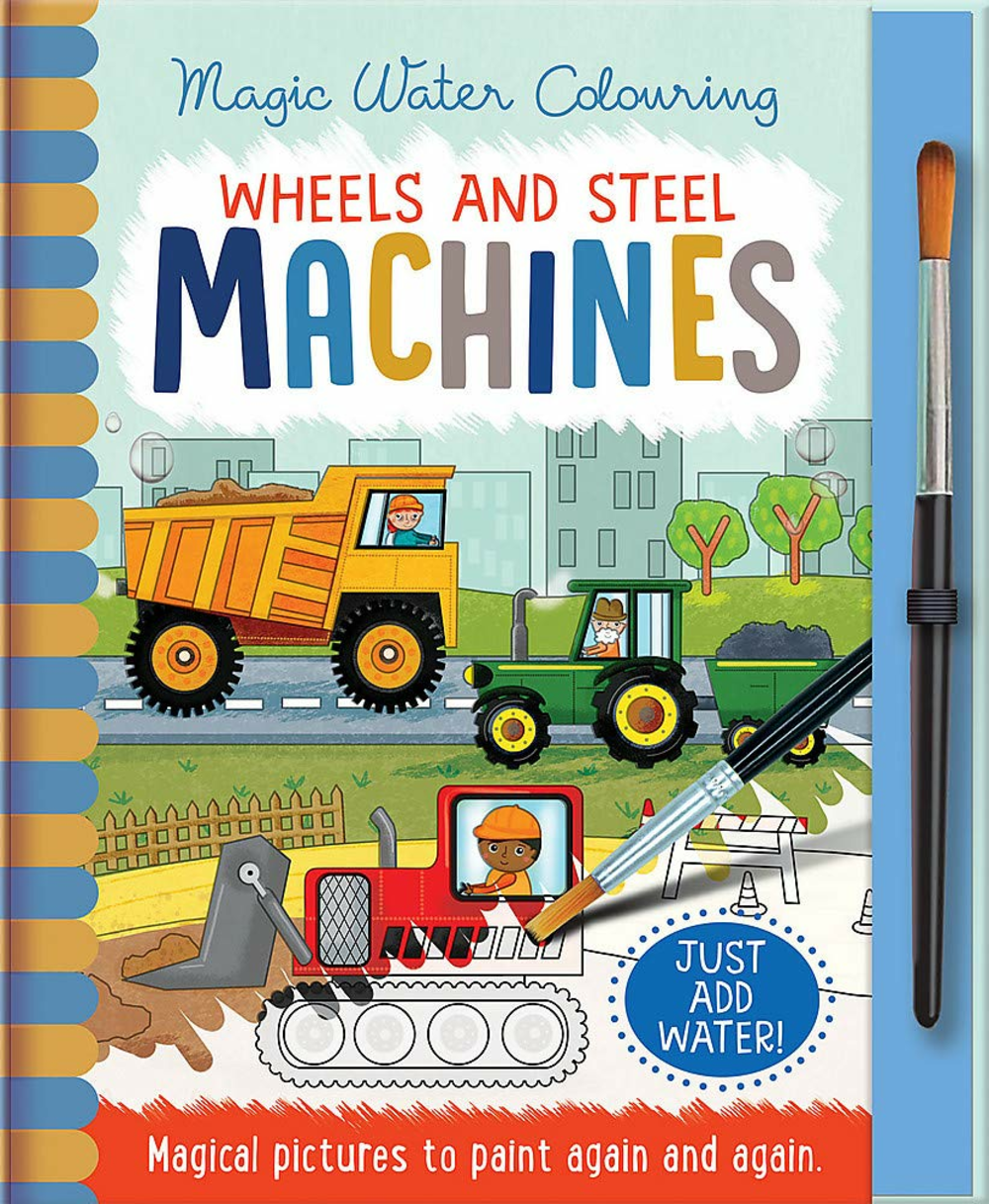 Magic Water Colouring - Wheels and Steel: Machines - Whitcoulls