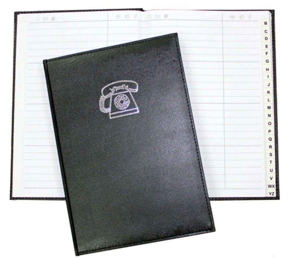 Address Book Marbled A6 Black - Whitcoulls