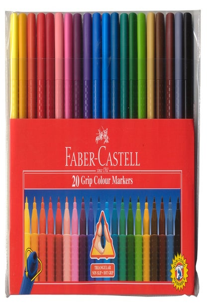 De slaapkamer schoonmaken schilder overdrijven Faber Castell Grip Colour Markers Pack of 20 - Whitcoulls