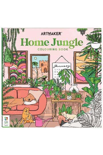 Art Maker Home Jungle Colouring Book - Books - Adult Colouring - Adults -  Hinkler