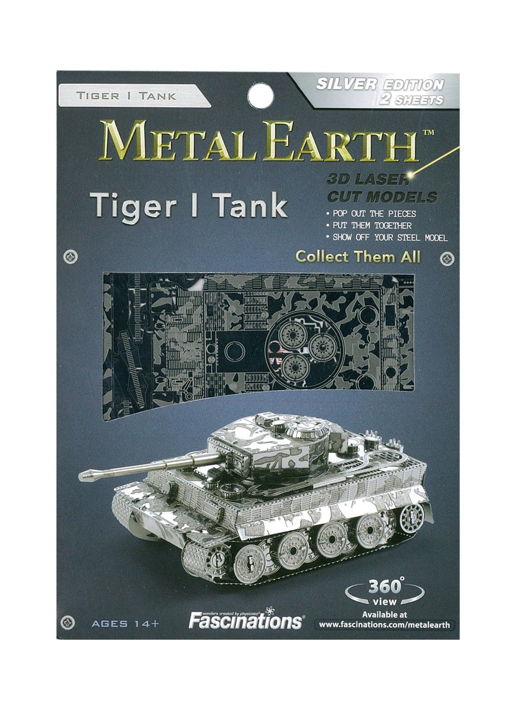 Toys & Hobbies Fascinations Metal Earth Tiger I Tank German WWII Laser